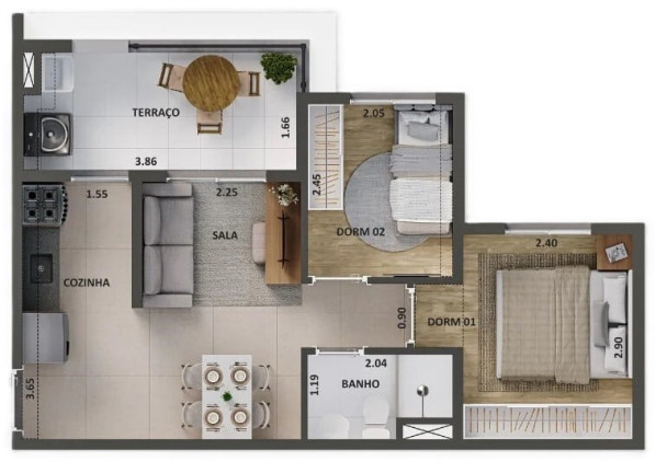 Imagem Apartamento com 2 Quartos à Venda, 42 m² em Chácara Santo Antônio (zona Sul) - São Paulo Imagem Apartamento com 2 Quartos à Venda, 42 m² em Chácara Santo Antônio (zona Sul) - São Paulo