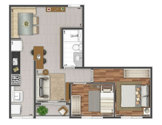 Imagem Apartamento com 2 Quartos à Venda, 59 m² em Caputera - Arujá