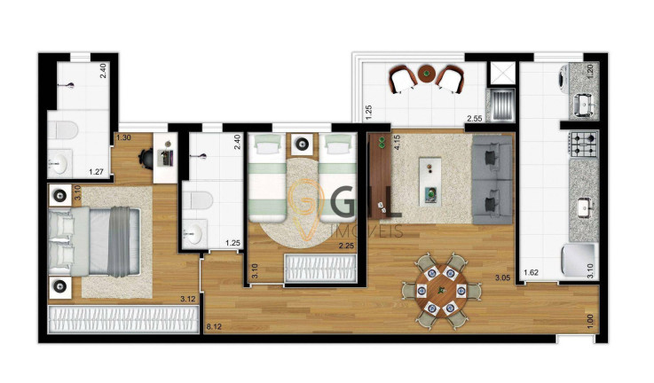 Imagem Apartamento com 2 Quartos para Alugar, 52 m² em Pagador De Andrade - Jacareí Imagem Apartamento com 2 Quartos para Alugar, 52 m² em Pagador De Andrade - Jacareí