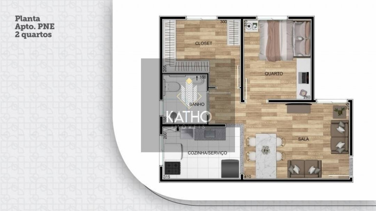 Imagem Apartamento com 2 Quartos à Venda, 43 m² em Vila Paris - Contagem