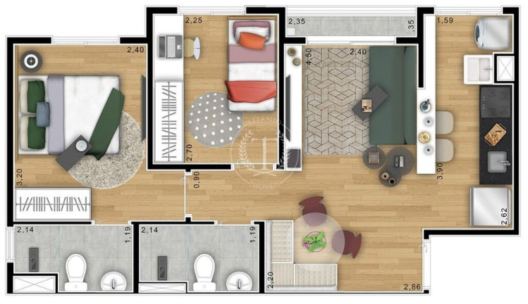 Imagem Apartamento com 2 Quartos à Venda, 45 m² em Centro - Suzano