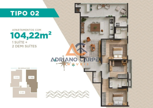 Imagem Imóvel com 3 Quartos à Venda, 104 m² em Centro - Navegantes Imagem Imóvel com 3 Quartos à Venda, 104 m² em Centro - Navegantes