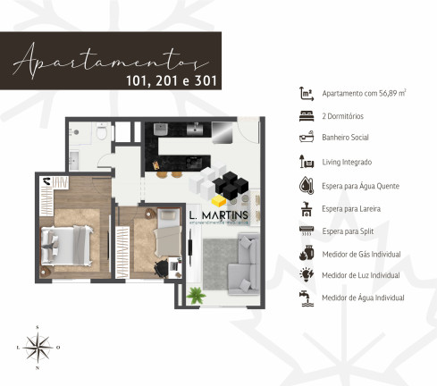 Imagem Apartamento com 2 Quartos à Venda, 59 m² em Moura - Gramado Imagem Apartamento com 2 Quartos à Venda, 59 m² em Moura - Gramado