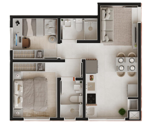 Imagem Apartamento com 2 Quartos à Venda, 42 m² em Hauer - Curitiba