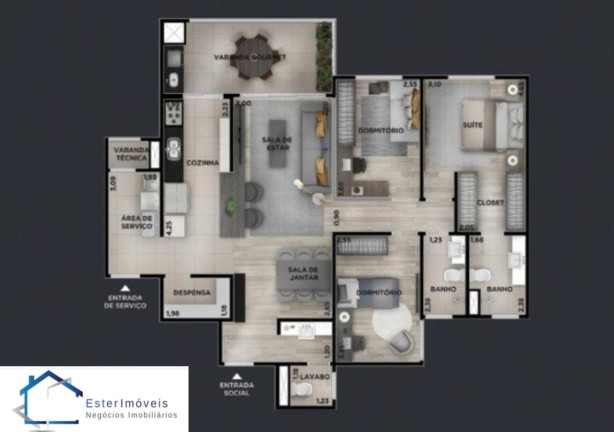 Imagem Apartamento com 3 Quartos para Alugar ou Temporada, 113 m² em Vila Das Hortências - Jundiaí