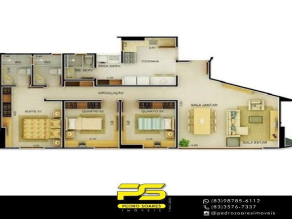Imagem Apartamento com 3 Quartos à Venda, 89 m² em Universitário - Campina Grande Imagem Apartamento com 3 Quartos à Venda, 89 m² em Universitário - Campina Grande