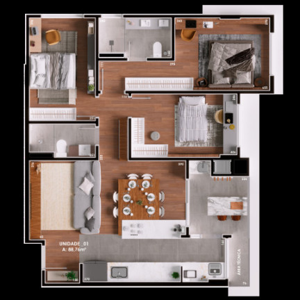 Imagem Apartamento com 3 Quartos à Venda, 88 m² em Boa Vista - Curitiba Imagem Apartamento com 3 Quartos à Venda, 88 m² em Boa Vista - Curitiba