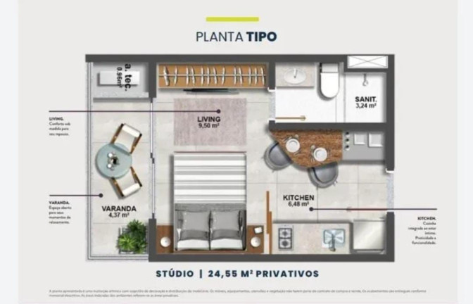 Imagem Studio à Venda, 25 m² em Caminho Das árvores - Salvador Imagem Studio à Venda, 25 m² em Caminho Das árvores - Salvador