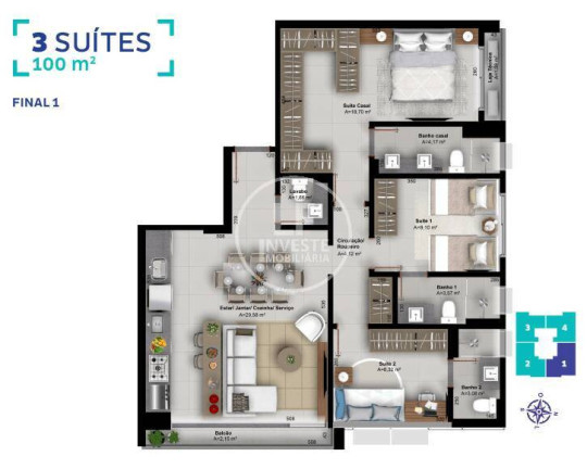 Imagem Apartamento com 3 Quartos à Venda,  em Setor Oeste - Goiânia
