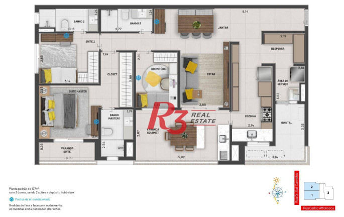 Imagem Apartamento com 3 Quartos à Venda, 124 m² em Gonzaga - Santos