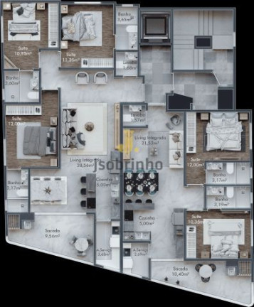 Apartamento com 2 Quartos à Venda, 82 m² em Perequê - Porto Belo