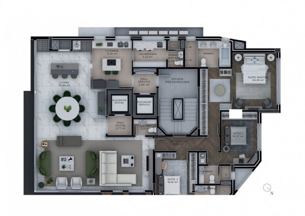 Imagem Apartamento com 3 Quartos à Venda, 206 m² em Bela Vista - Porto Alegre