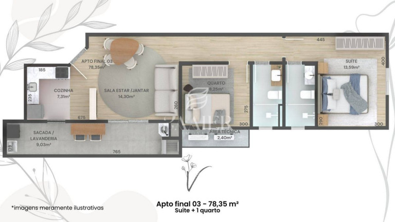 Apartamento com 2 Quartos à Venda, 78 m² em Saguaçu - Joinville