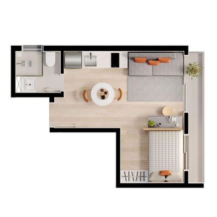 Imagem Imóvel com 1 Quarto à Venda, 24 m² em Prado Velho - Curitiba