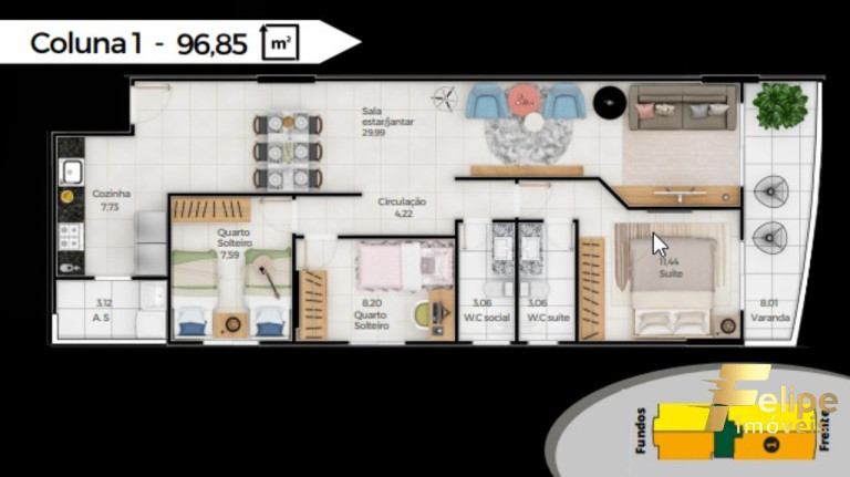 Imagem Imóvel com 2 Quartos à Venda, 70 m² em Bento Ferreira - Vitória