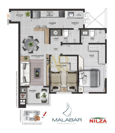 Imagem Apartamento com 3 Quartos à Venda, 82 m² em Distrito Industrial - São José