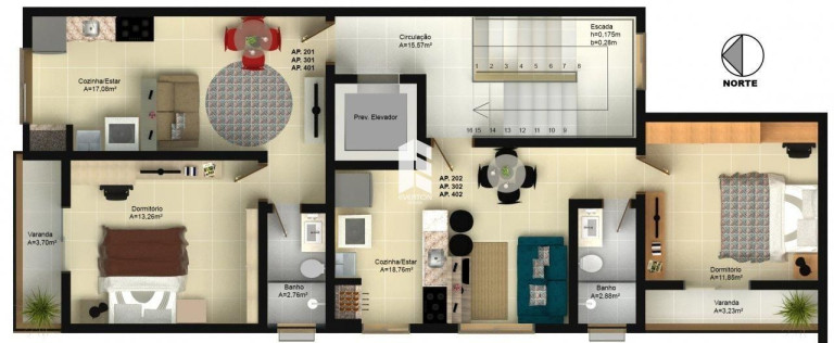 Imagem Apartamento com 1 Quarto à Venda, 42 m² em Nossa Senhora Do Rosário - Santa Maria