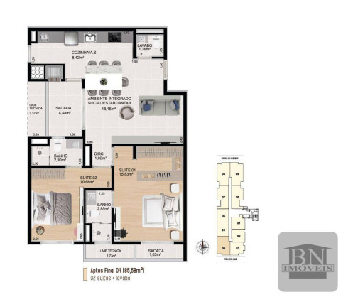 Imagem Apartamento com 2 Quartos à Venda, 111 m² em Centro - Santa Cruz Do Sul Imagem Apartamento com 2 Quartos à Venda, 111 m² em Centro - Santa Cruz Do Sul