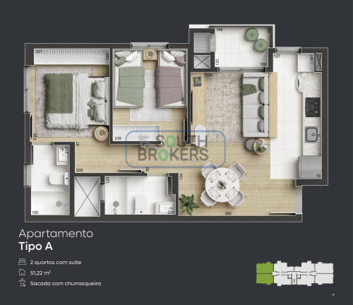 Imagem Apartamento com 3 Quartos à Venda, 47 m² em Hauer - Curitiba