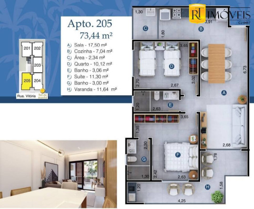 Imagem Apartamento com 2 Quartos à Venda, 64 m² em Palmeiras - Cabo Frio Imagem Apartamento com 2 Quartos à Venda, 64 m² em Palmeiras - Cabo Frio