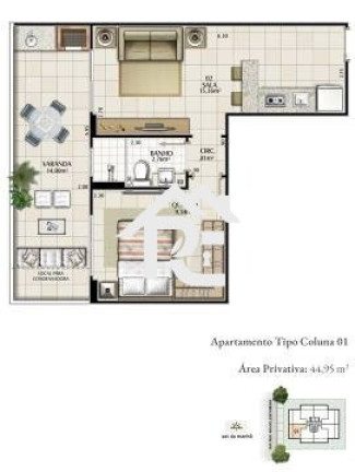 Imagem Apartamento com 1 Quarto à Venda, 44 m² em Piratininga - Niterói