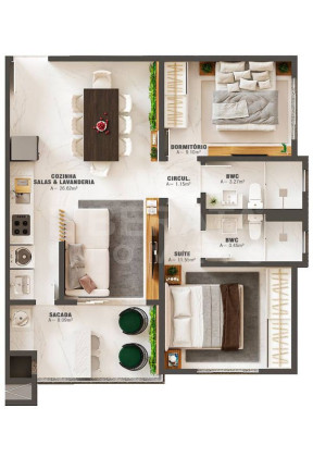 Imagem Apartamento com 2 Quartos à Venda, 74 m² em Gravatá - Navegantes