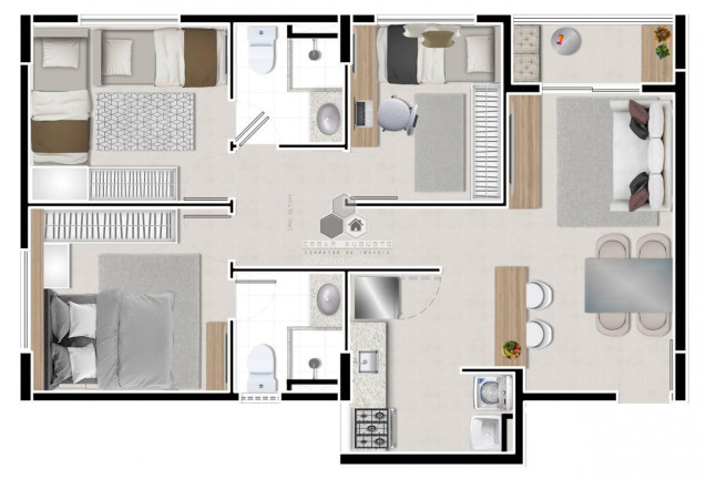 Imagem Apartamento com 3 Quartos à Venda, 50 m²