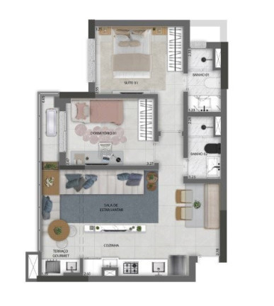 Imagem Imóvel com 1 Quarto à Venda, 37 m² em Centro - Osasco