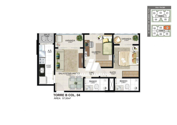 Imagem Apartamento com 2 Quartos à Venda, 59 m² em Itaparica - Vila Velha Imagem Apartamento com 2 Quartos à Venda, 59 m² em Itaparica - Vila Velha