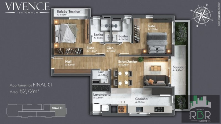 Imagem Apartamento com 2 Quartos à Venda, 81 m² em Região Das Hortênsias