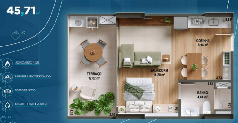 Imagem Apartamento com 1 Quarto à Venda, 46 m² em Tupi - Praia Grande