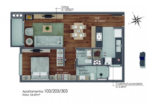 Imagem Apartamento com 1 Quarto à Venda, 54 m² em Avenida Central - Gramado