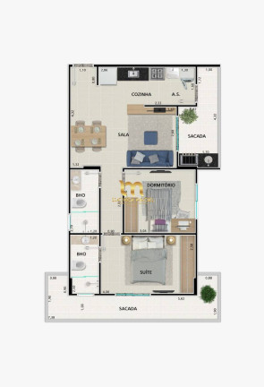 Imagem Apartamento com 2 Quartos à Venda, 40 m² em Guilhermina - Praia Grande