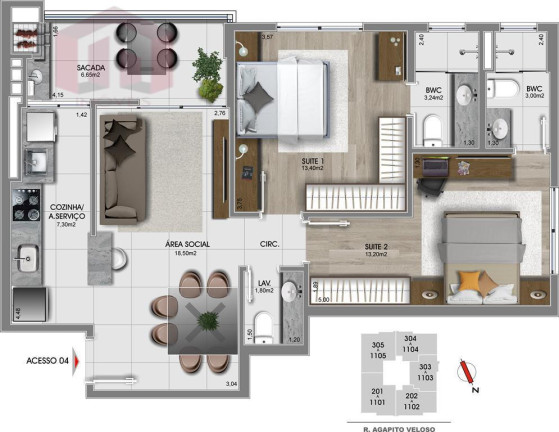 Imagem Imóvel com 2 Quartos à Venda, 79 m² Imagem Imóvel com 2 Quartos à Venda, 79 m²