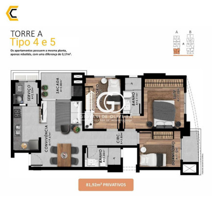 Imagem Apartamento com 3 Quartos à Venda, 81 m² em Michel - Criciúma
