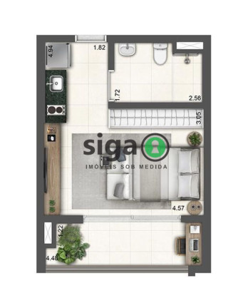 Imagem Apartamento com 1 Quarto à Venda, 32 m² em Chácara Inglesa - São Paulo