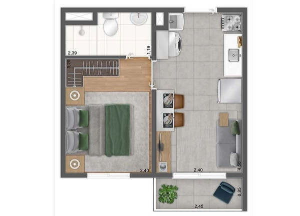 Imagem Apartamento com 1 Quarto à Venda, 31 m² em Brás - São Paulo