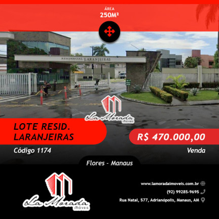 Terreno em Condomínio à Venda, 250 m² em Flores - Manaus
