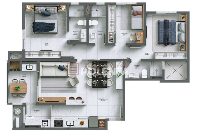 Imagem Apartamento com 3 Quartos à Venda, 94 m² em Michel - Criciúma Imagem Apartamento com 3 Quartos à Venda, 94 m² em Michel - Criciúma