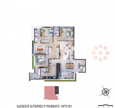 Imagem Apartamento com 4 Quartos à Venda, 99 m² em Gutierrez - Belo Horizonte