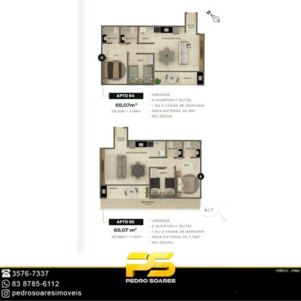 Imagem Apartamento com 2 Quartos à Venda, 65 m² em Brisamar - João Pessoa