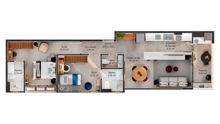 Imagem Apartamento com 2 Quartos à Venda, 73 m² em Barreiros - São José