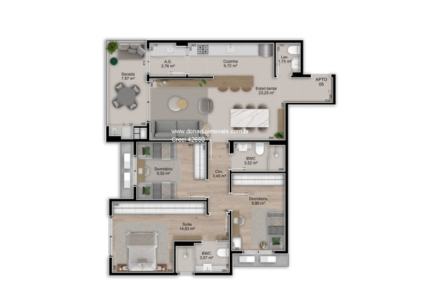 Imagem Apartamento com 3 Quartos à Venda, 101 m² em Jardim Atlântico - Florianópolis