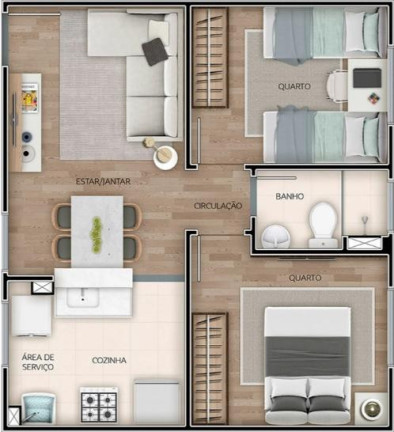Imagem Apartamento com 2 Quartos à Venda, 42 m² em Jardim Palos Verdes - Botucatu Imagem Apartamento com 2 Quartos à Venda, 42 m² em Jardim Palos Verdes - Botucatu