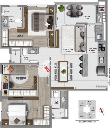 Apartamento com 2 Quartos à Venda, 79 m² em Canto - Florianópolis