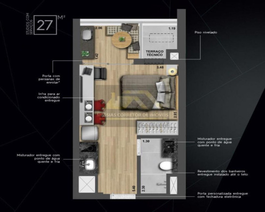 Imagem Imóvel com 1 Quarto à Venda, 27 m² em Pinheiros - São Paulo