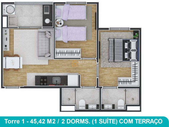 Imagem Apartamento com 2 Quartos à Venda, 42 m² em Vila Aparecida - Itapevi