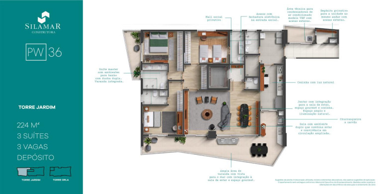 Imagem Apartamento com 3 Quartos à Venda, 224 m² em Gonzaga - Santos Imagem Apartamento com 3 Quartos à Venda, 224 m² em Gonzaga - Santos