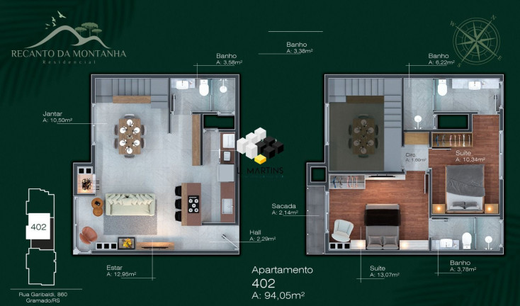Imagem Apartamento com 1 Quarto à Venda, 48 m² em Centro - Gramado