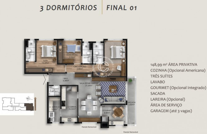 Imagem Apartamento com 3 Quartos à Venda, 152 m² em Centro - Santa Maria